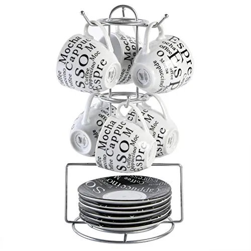 8. Gibson Espresso Expressions Espresso Cups with Rack