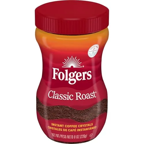 4. Folgers Classic Roast Instant Coffee Crystals