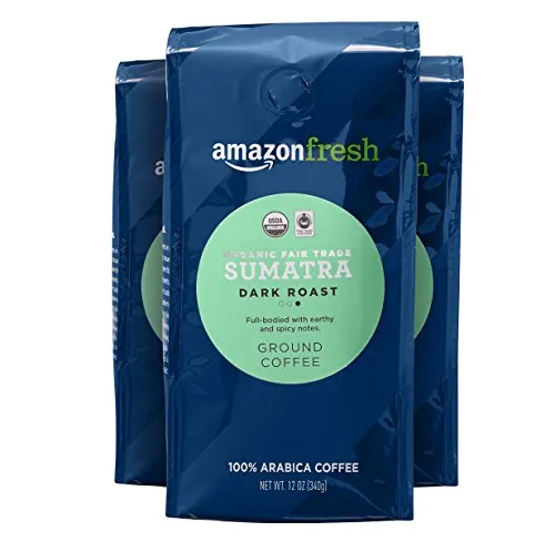 5. AmazonFresh Organic Fair Trade Sumatra Ground Coffee
