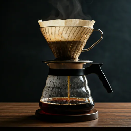 Pour over coffee brewing process